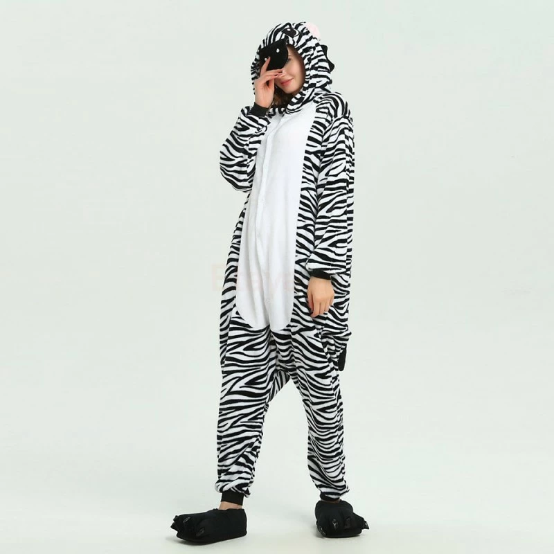 Etaya Zebra Kigurumi Animal Onesie Pajama Costumes For Adult - Image 13