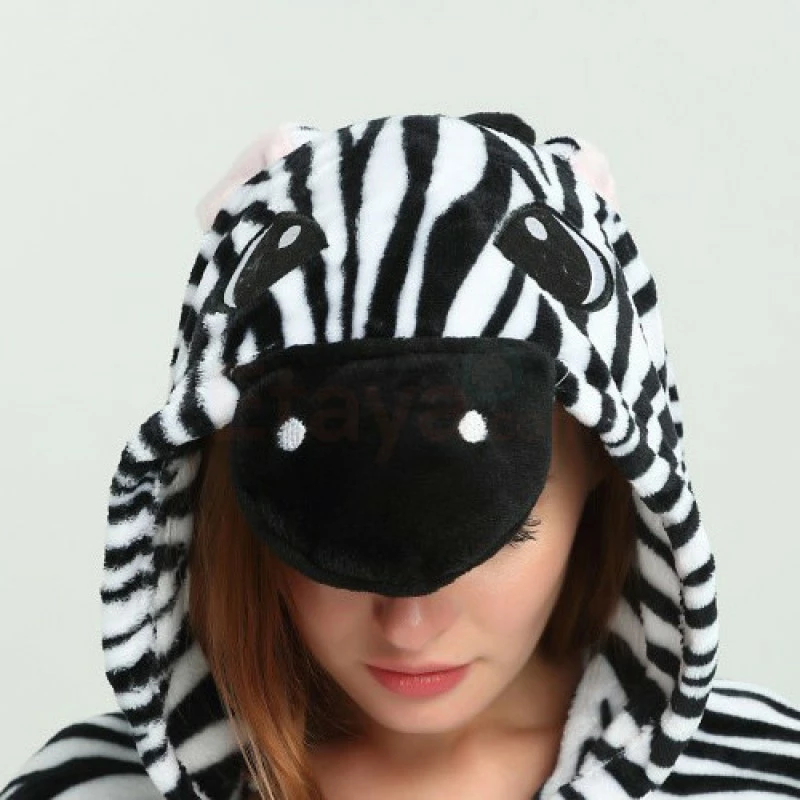 Etaya Zebra Kigurumi Animal Onesie Pajama Costumes For Adult - Image 15