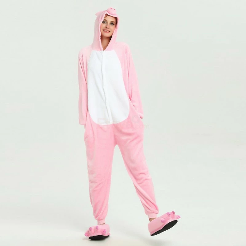 Etaya Pink Pig Kigurumi Animal Onesie Pajama Costumes For Adult - Image 6