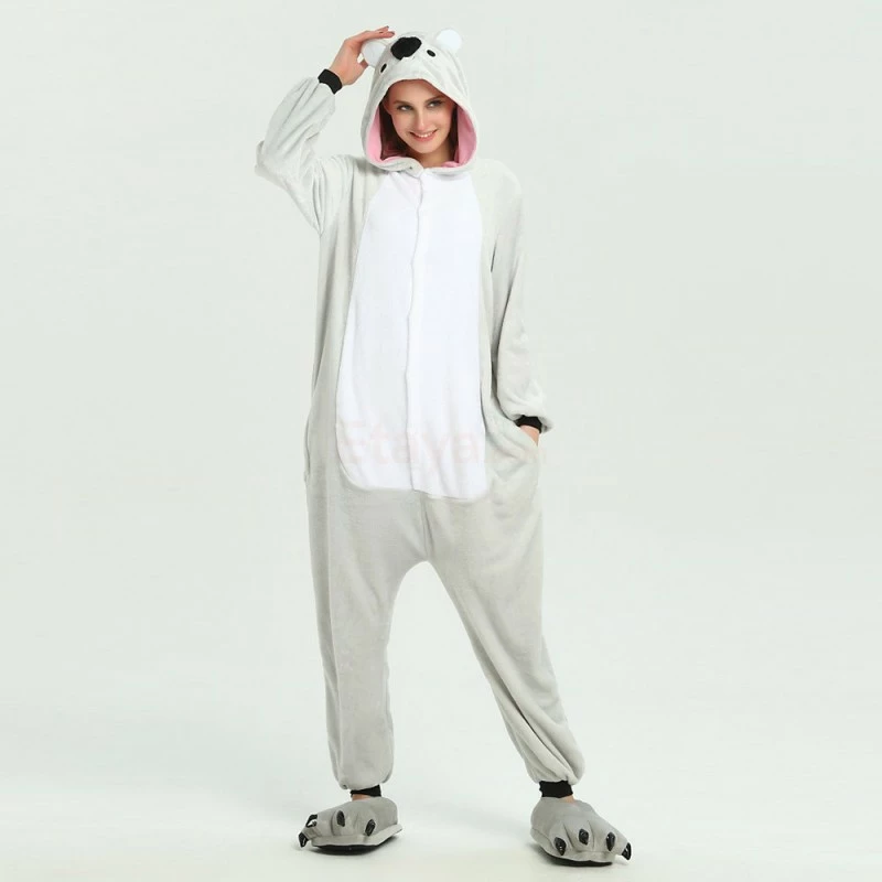 Etaya Black Koala Kigurumi Animal Onesie Pajama Costumes For Adult - Image 7