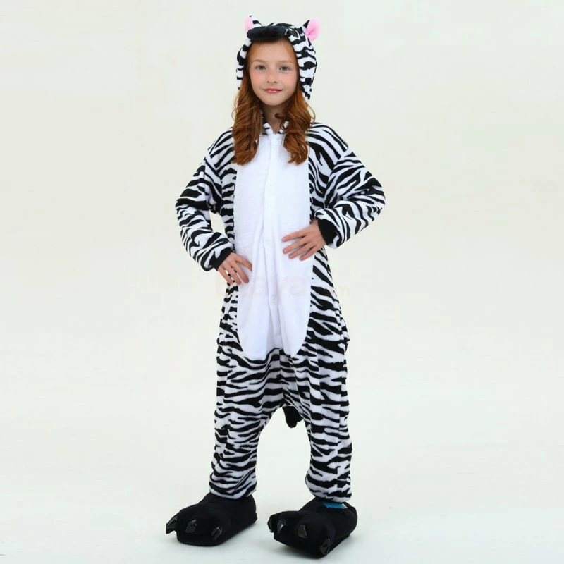 Etaya Zebra Kids Onesies Kigurumi Onesies Pajamas Animal Costume - Image 10