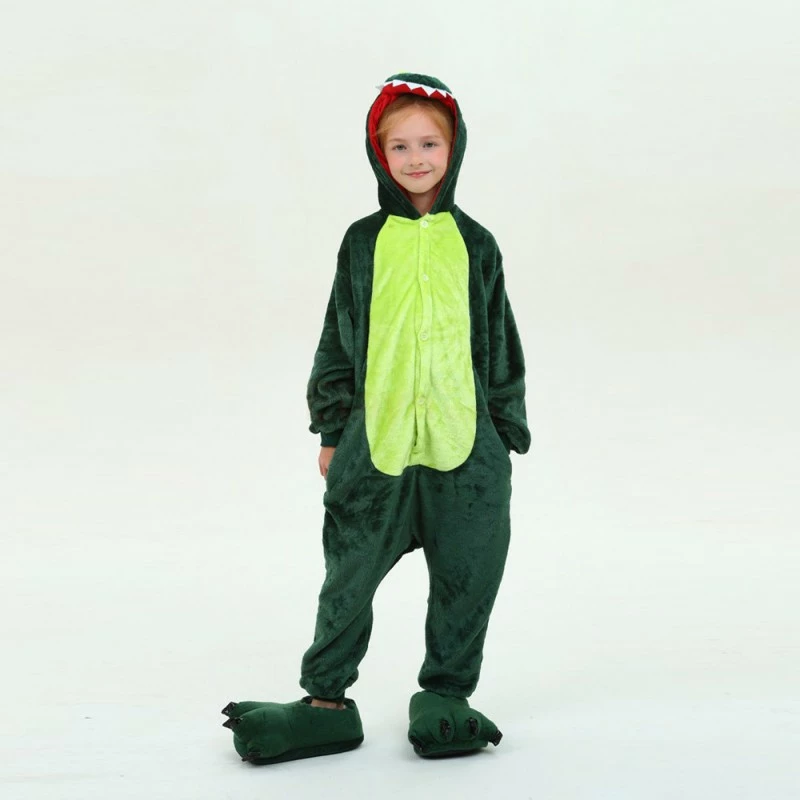 Etaya Kids Green Dinosaur Kigurumi Animal Onesies Pajamas - Image 8
