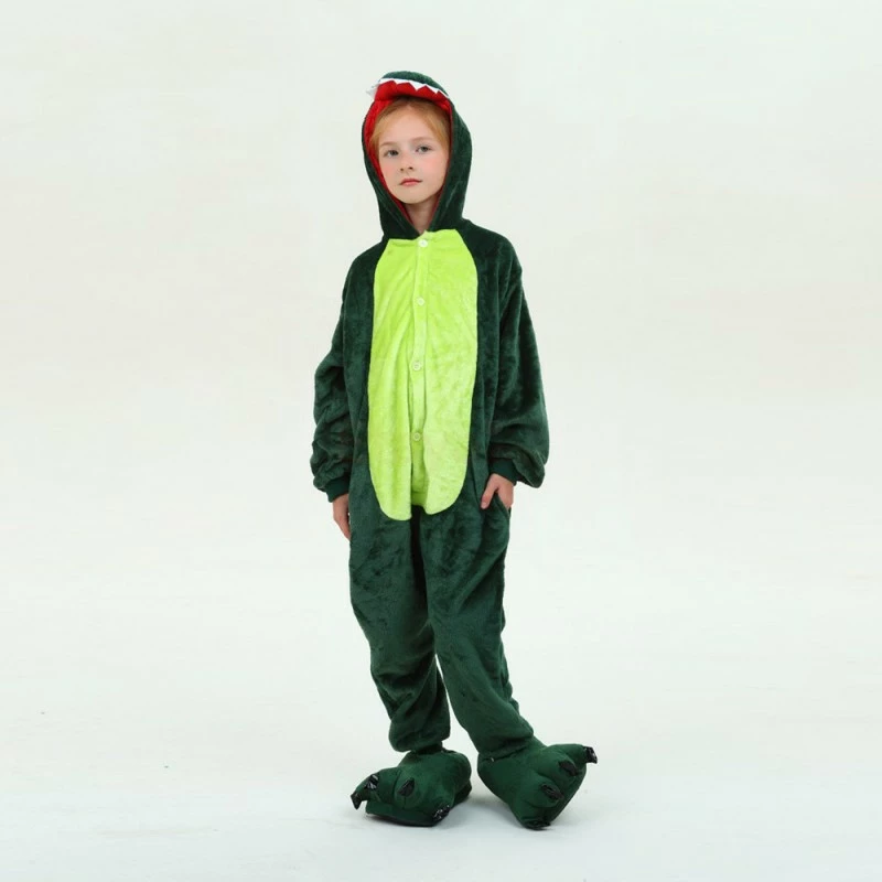 Etaya Kids Green Dinosaur Kigurumi Animal Onesies Pajamas - Image 11