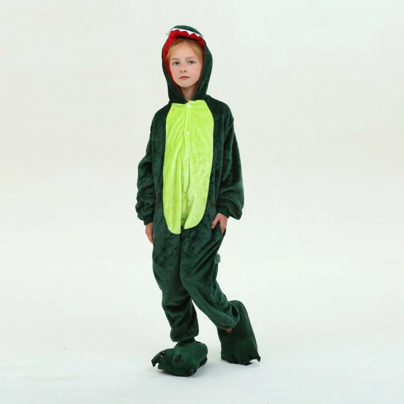 Etaya Kids Green Dinosaur Kigurumi Animal Onesies Pajamas - Image 12