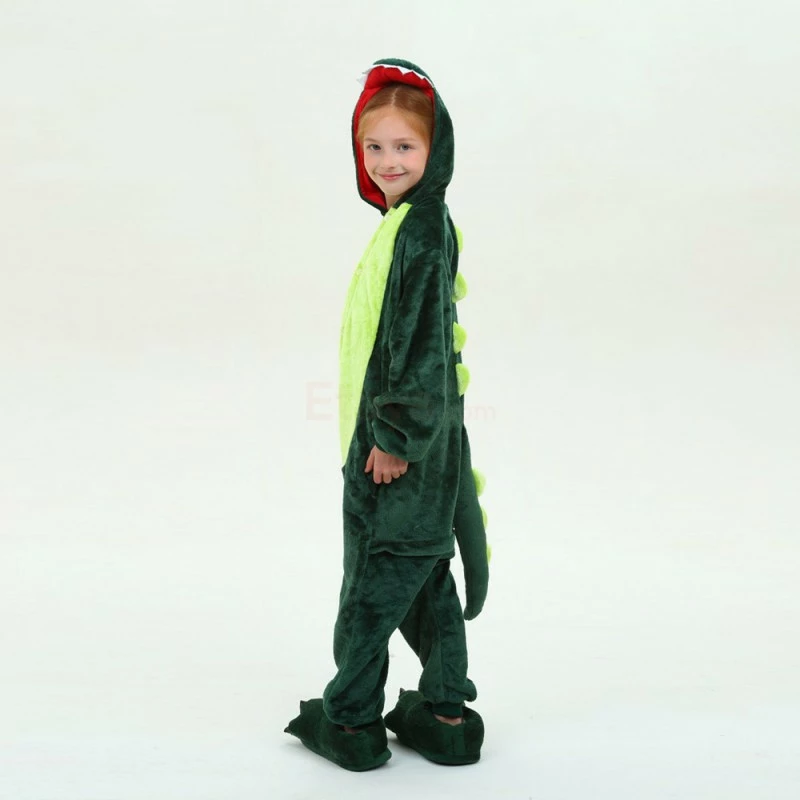 Etaya Kids Green Dinosaur Kigurumi Animal Onesies Pajamas - Image 14