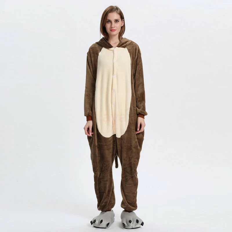 Etaya Brown Monkey Kigurumi Animal Onesie Pajama Costumes For Adult - Image 2