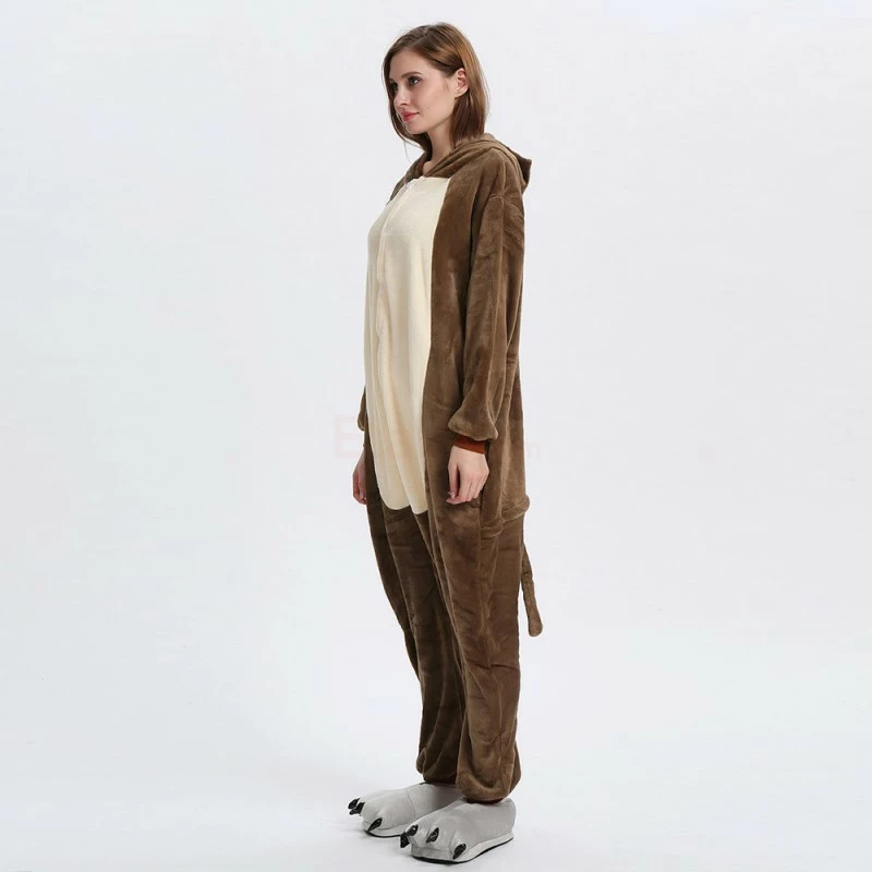 Etaya Brown Monkey Kigurumi Animal Onesie Pajama Costumes For Adult - Image 3