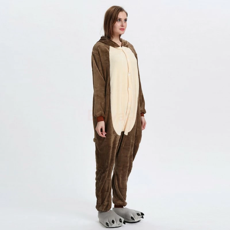 Etaya Brown Monkey Kigurumi Animal Onesie Pajama Costumes For Adult - Image 4