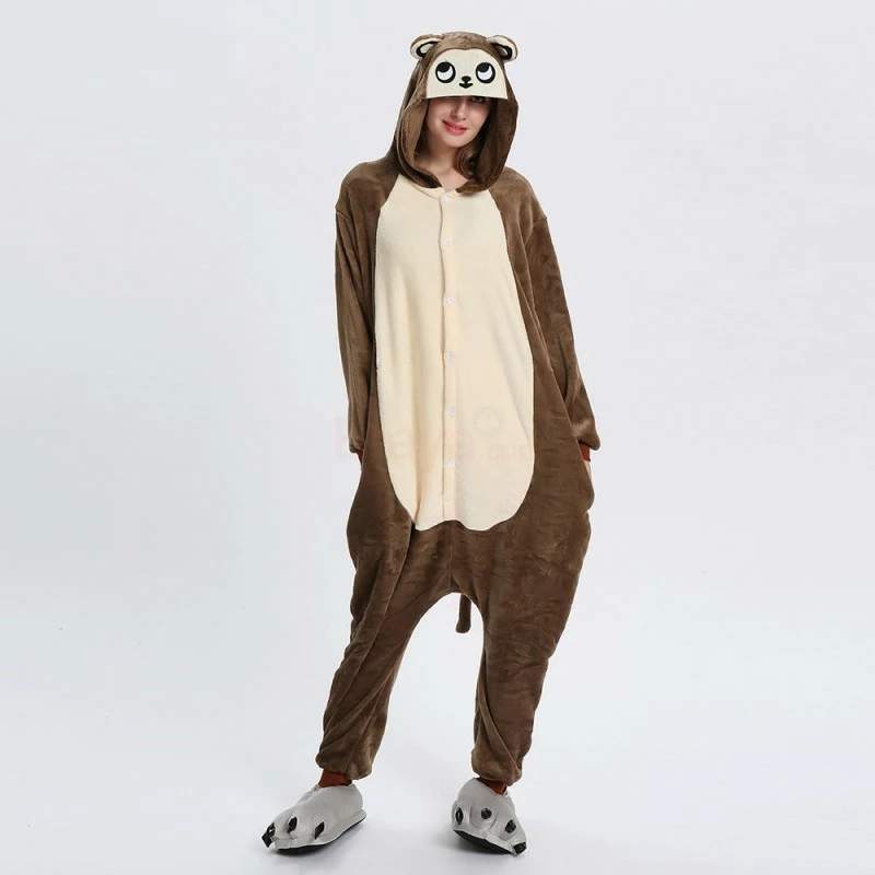 Etaya Brown Monkey Kigurumi Animal Onesie Pajama Costumes For Adult - Image 6