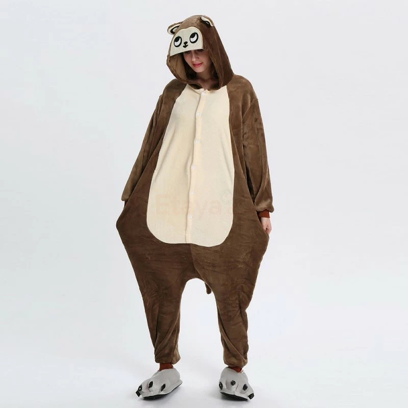 Etaya Brown Monkey Kigurumi Animal Onesie Pajama Costumes For Adult - Image 7