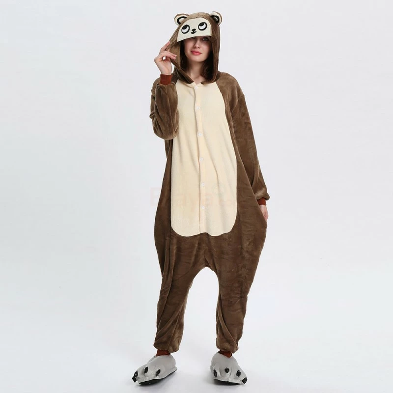 Etaya Brown Monkey Kigurumi Animal Onesie Pajama Costumes For Adult - Image 8