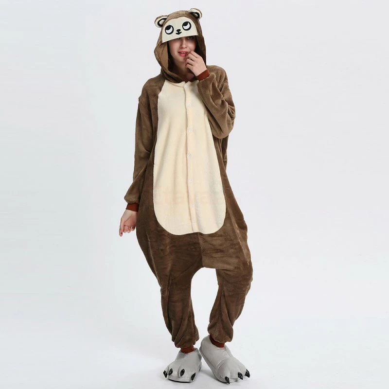 Etaya Brown Monkey Kigurumi Animal Onesie Pajama Costumes For Adult - Image 9