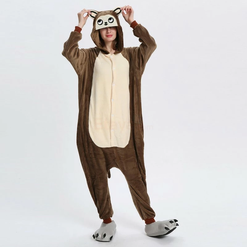 Etaya Brown Monkey Kigurumi Animal Onesie Pajama Costumes For Adult - Image 11
