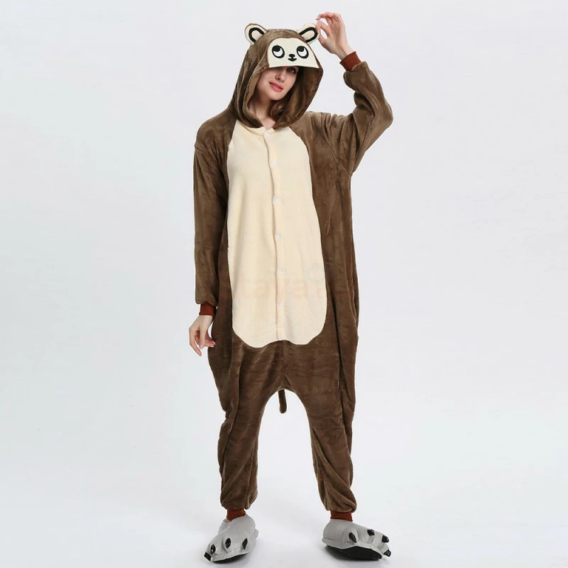 Etaya Brown Monkey Kigurumi Animal Onesie Pajama Costumes For Adult - Image 12