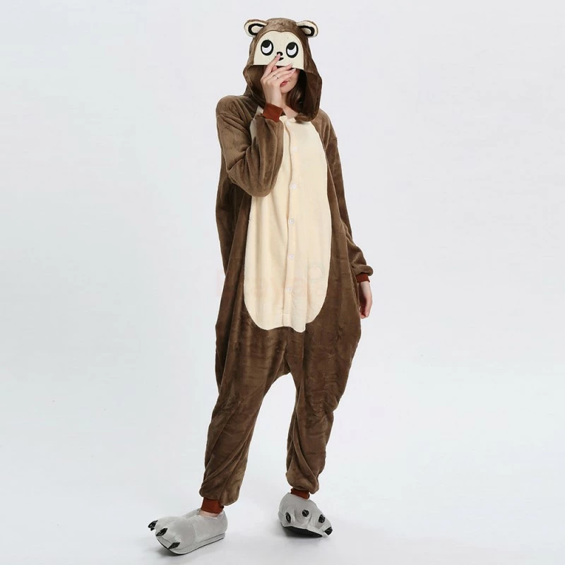 Etaya Brown Monkey Kigurumi Animal Onesie Pajama Costumes For Adult - Image 13