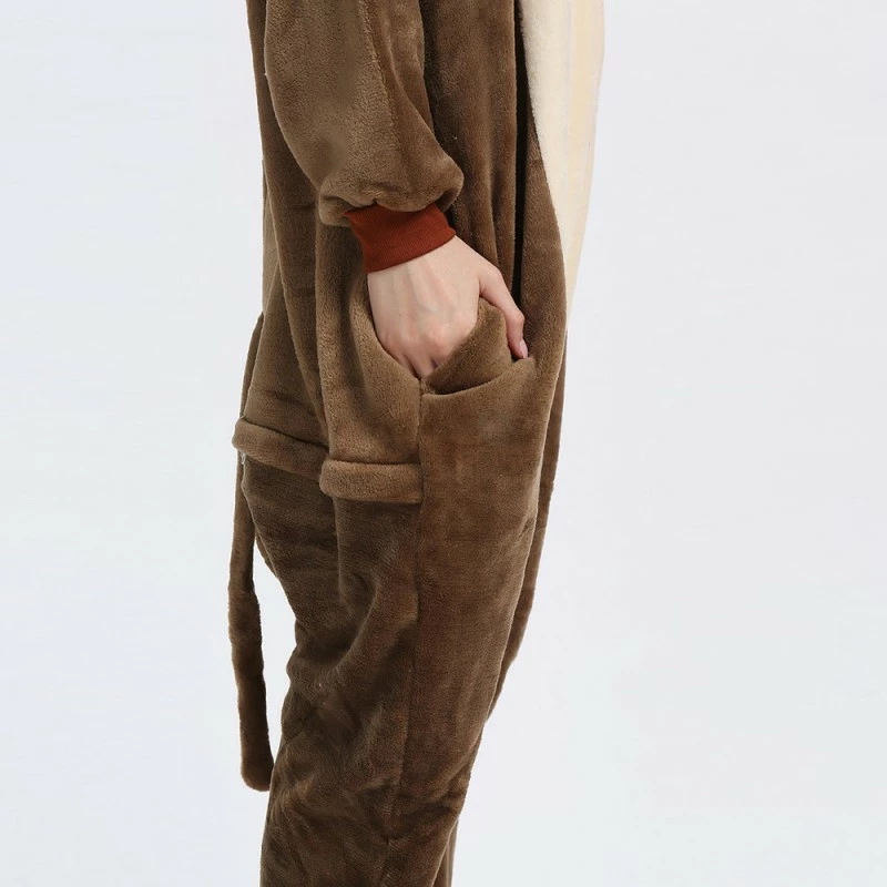 Etaya Brown Monkey Kigurumi Animal Onesie Pajama Costumes For Adult - Image 16