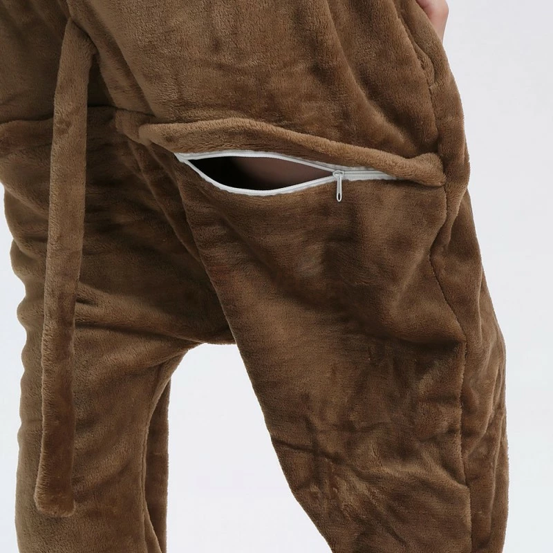 Etaya Brown Monkey Kigurumi Animal Onesie Pajama Costumes For Adult - Image 17