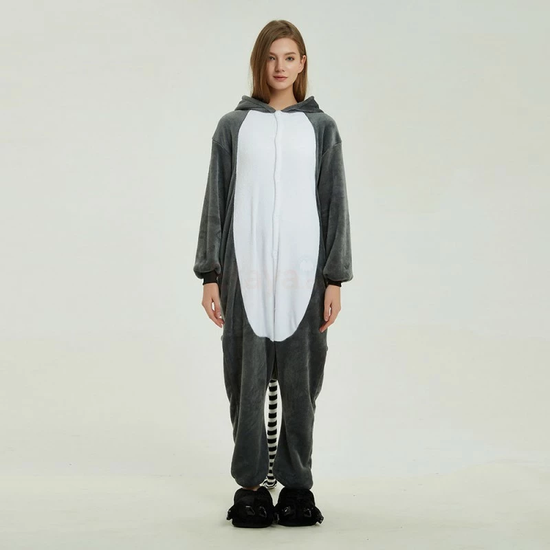 Etaya Ring Tailed Lemur Kigurumi Onesies Pajamas Animal Onesies For Adult - Image 2