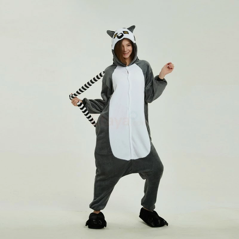 Etaya Ring Tailed Lemur Kigurumi Onesies Pajamas Animal Onesies For Adult - Image 10