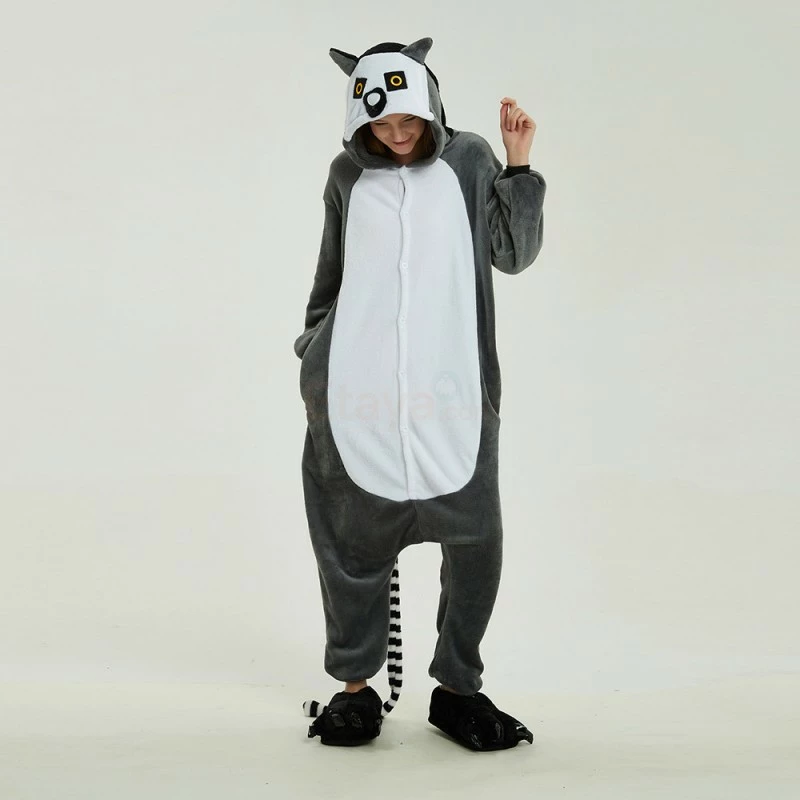 Etaya Ring Tailed Lemur Kigurumi Onesies Pajamas Animal Onesies For Adult - Image 13