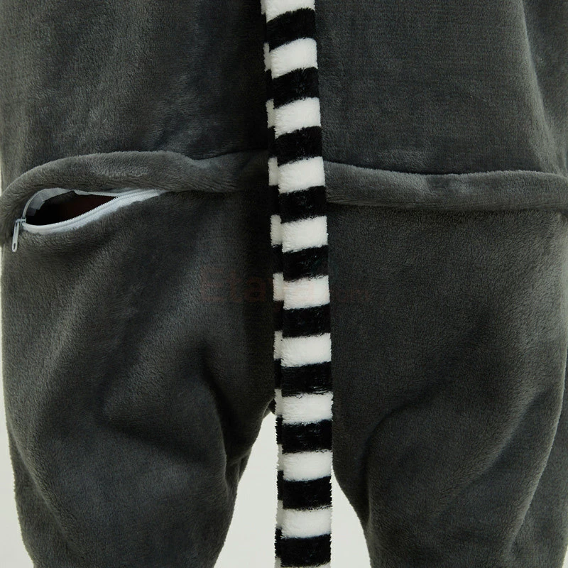 Etaya Ring Tailed Lemur Kigurumi Onesies Pajamas Animal Onesies For Adult - Image 17