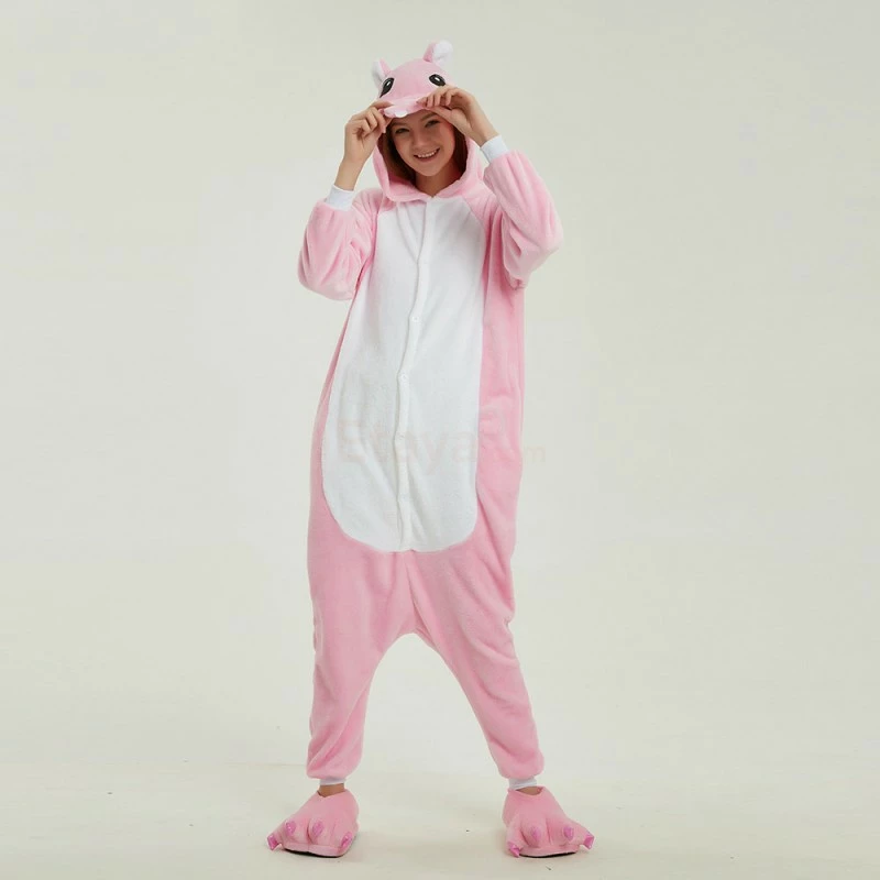 Etaya Pink Hippo Kigurumi Animal Onesie Pajama Costumes For Adult - Image 6