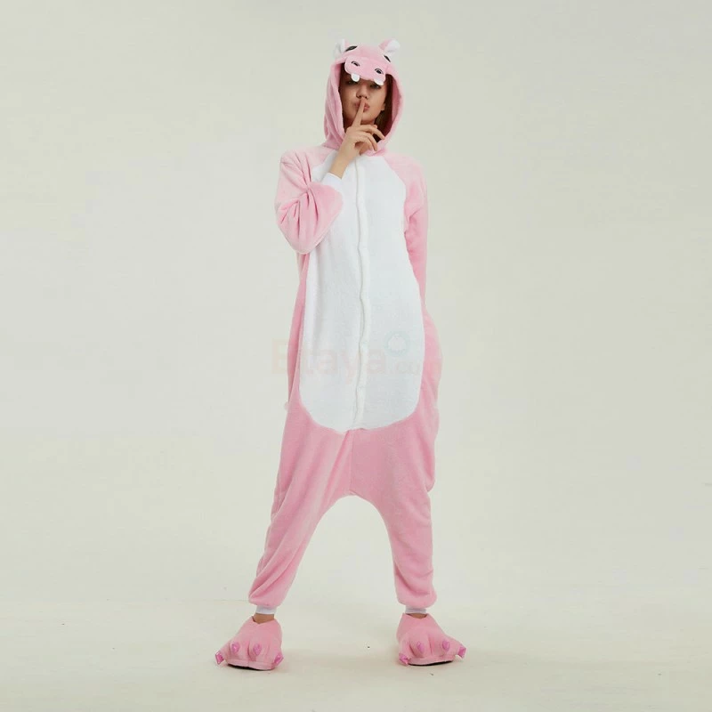 Etaya Pink Hippo Kigurumi Animal Onesie Pajama Costumes For Adult - Image 10
