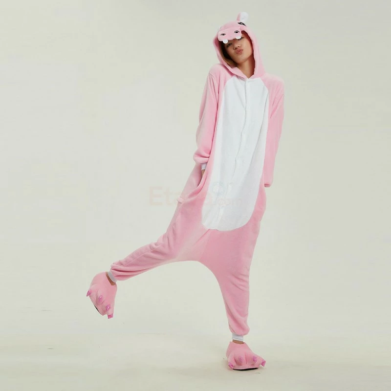 Etaya Pink Hippo Kigurumi Animal Onesie Pajama Costumes For Adult - Image 12