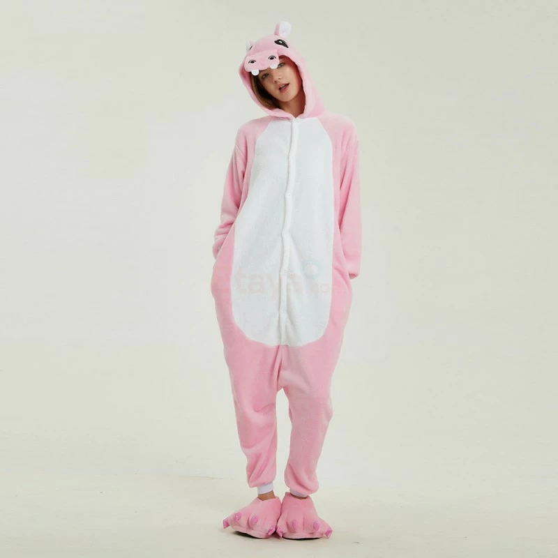 Etaya Pink Hippo Kigurumi Animal Onesie Pajama Costumes For Adult - Image 13