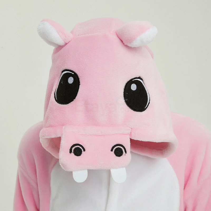 Etaya Pink Hippo Kigurumi Animal Onesie Pajama Costumes For Adult - Image 14